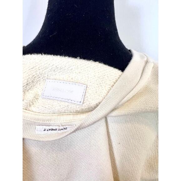 Mother The Drop Square Tuned Out Sweater White Small Knit Graphic Print Cotton - Picture 4 of 4